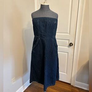 Anthropologie Holding Horses strapless denim dress